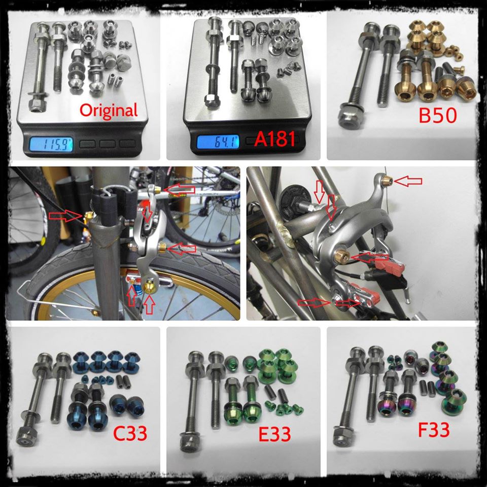 Ti Parts Ti-Bolts Front & Rear Brake Caliper Main Bolts Set