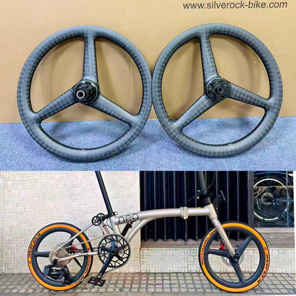 SILVEROCK NEO Carbon Trispoke Wheels 16in 349 Disc Brake Thru Axle 74mm 142mm for JAVA NEO Trifold Folding Bikes